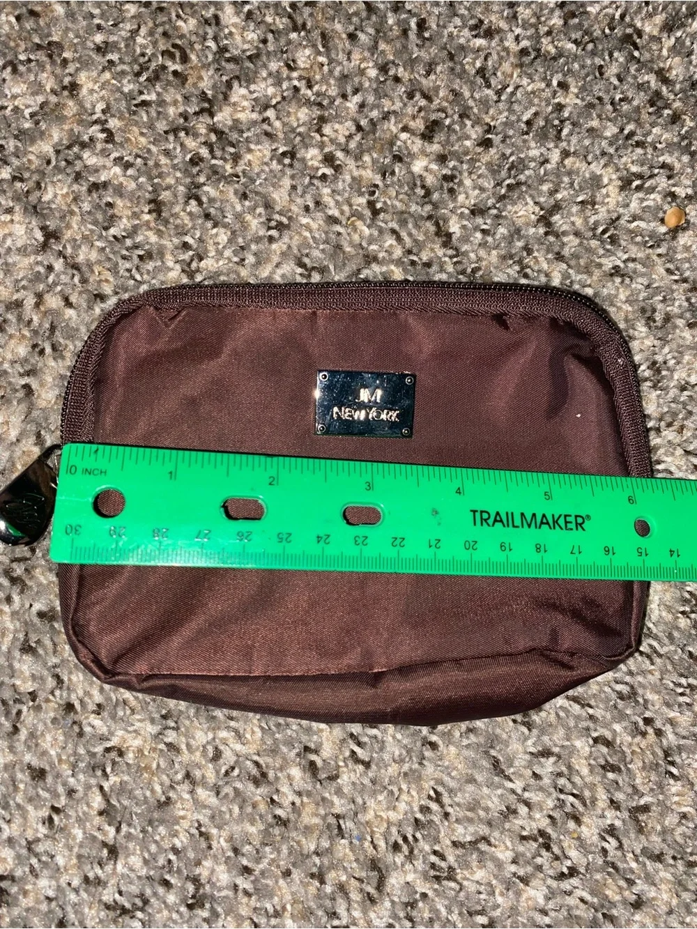 Jm New York Brown Satin Cosmetic Bag
